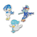 Quaxly, Quaxwell & Quaquaval Pokémon Pins (3-Pack)