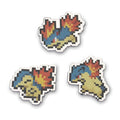 Cyndaquil, Quilava & Typhlosion Pokémon Pixel Pins (3-Pack)