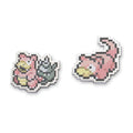 Slowpoke & Slowbro Pokémon Pixel Pins (2-Pack)