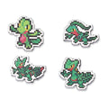 Treecko, Grovyle, Sceptile & Mega Sceptile Pokémon Pixel Pins (4-Pack)